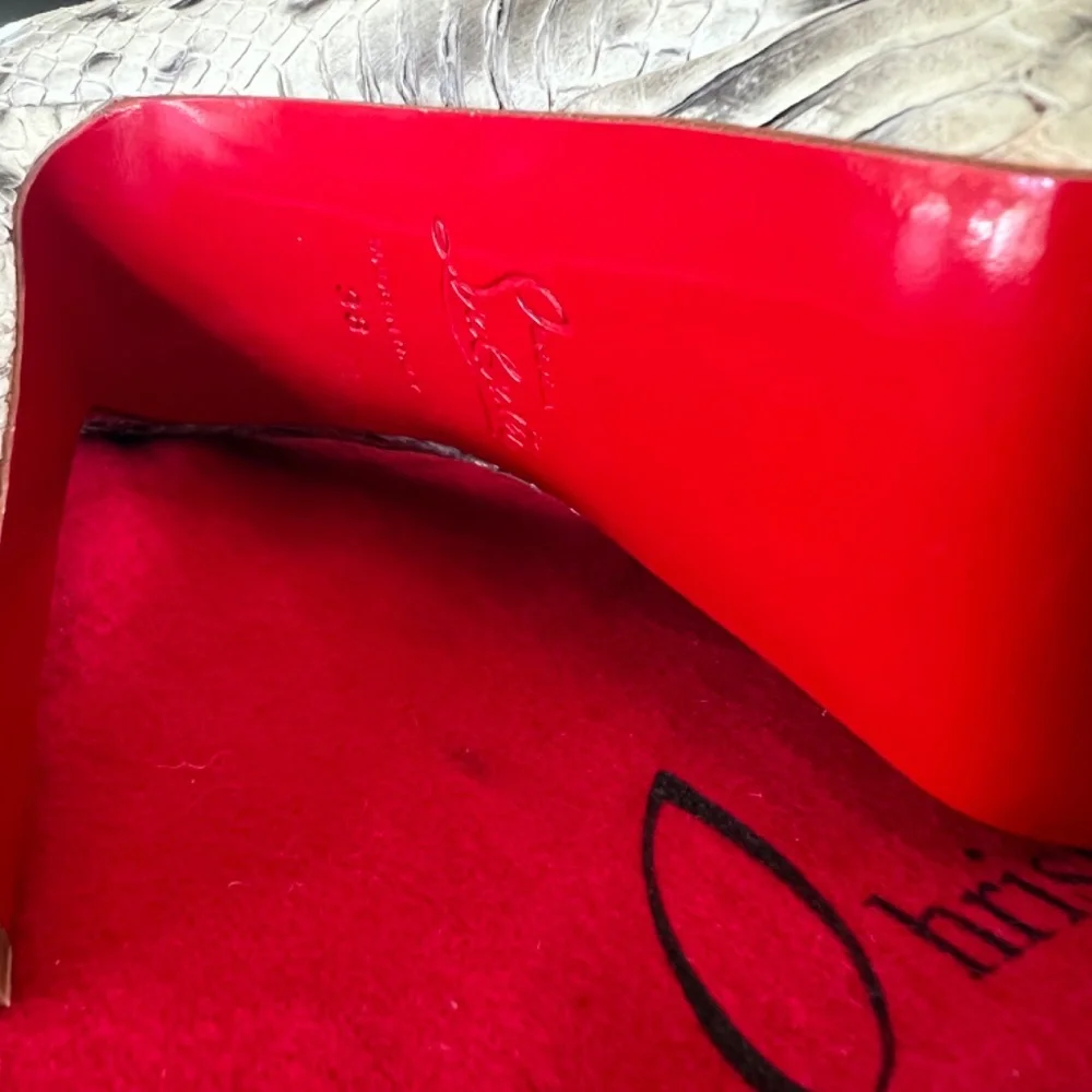 Christian Louboutin  Peep Toe Platform Pump -Grey Snakeskin - Picture 16 of 17